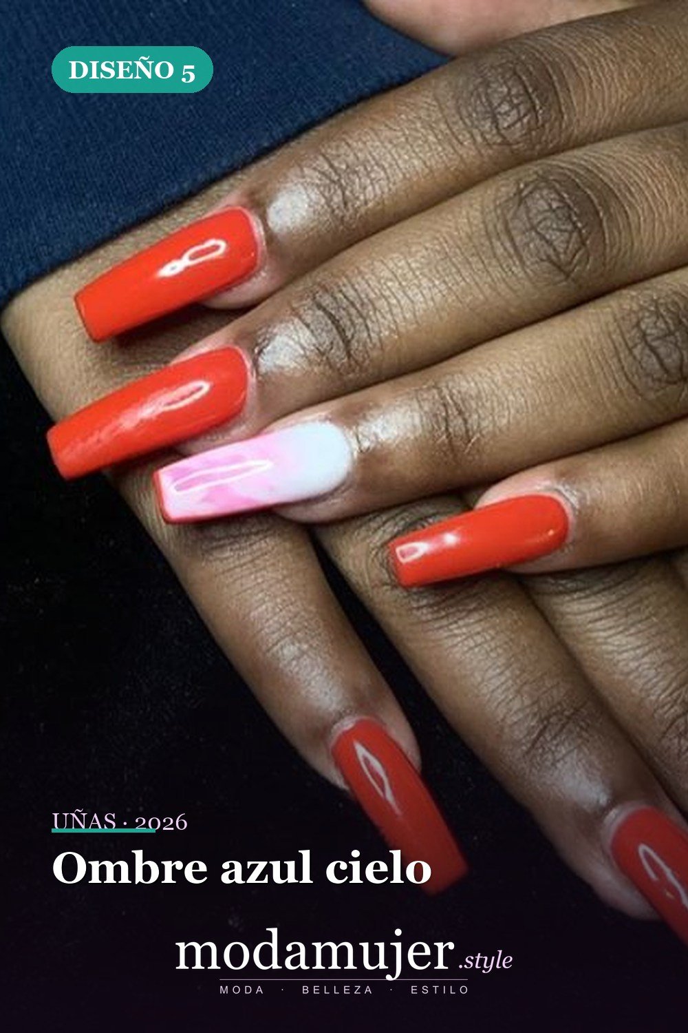 Ombre azul cielo — 60 hermosos diseños de uñas ombre que te encantarán