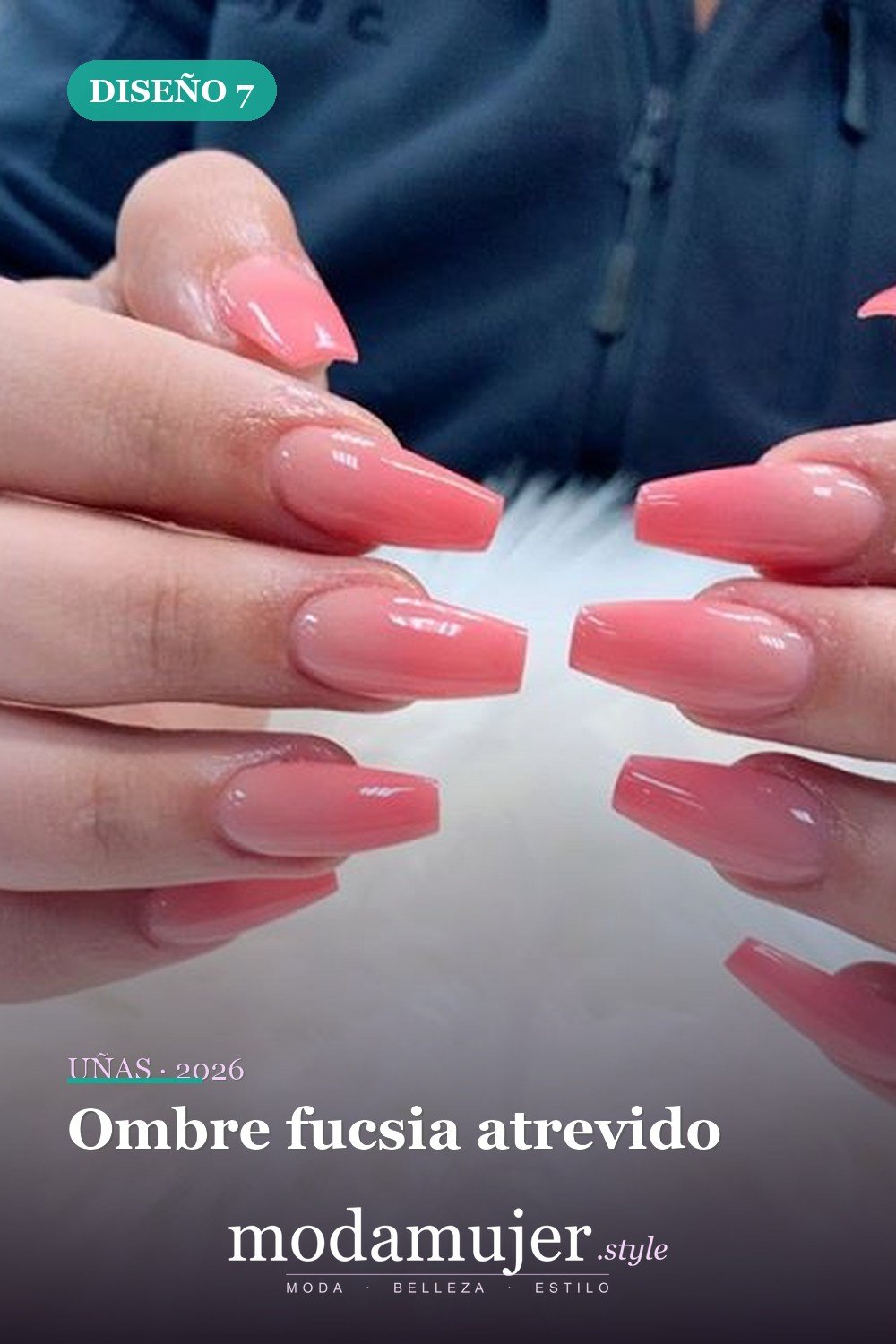 Ombre fucsia atrevido — 60 hermosos diseños de uñas ombre que te encantarán