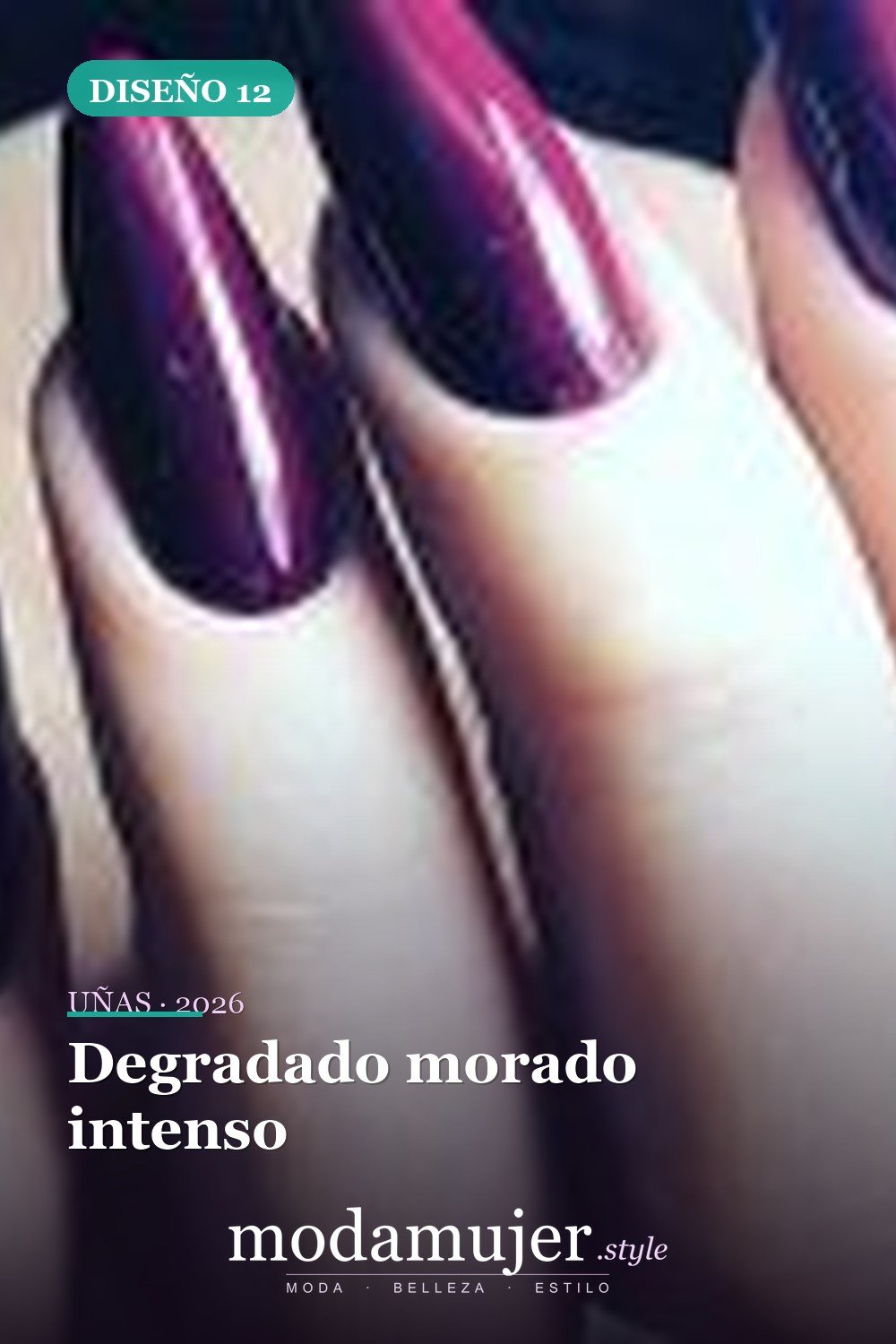 Degradado morado intenso — 60 hermosos diseños de uñas ombre que te encantarán