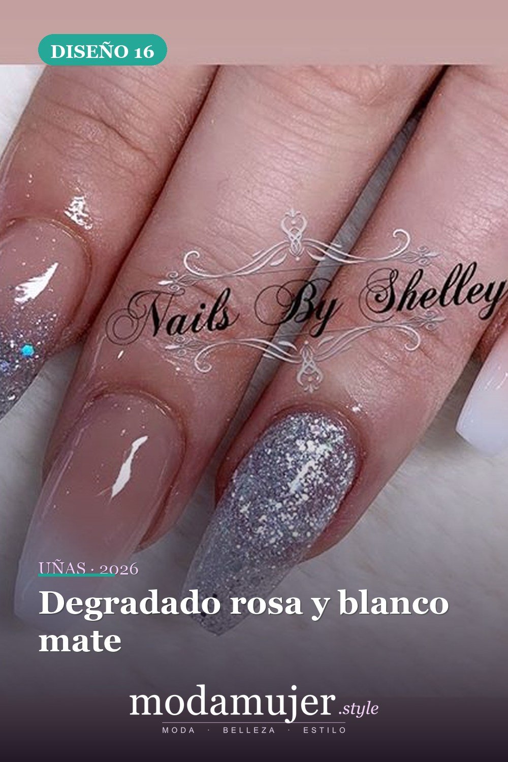 Degradado rosa y blanco mate — 60 hermosos diseños de uñas ombre que te encantarán