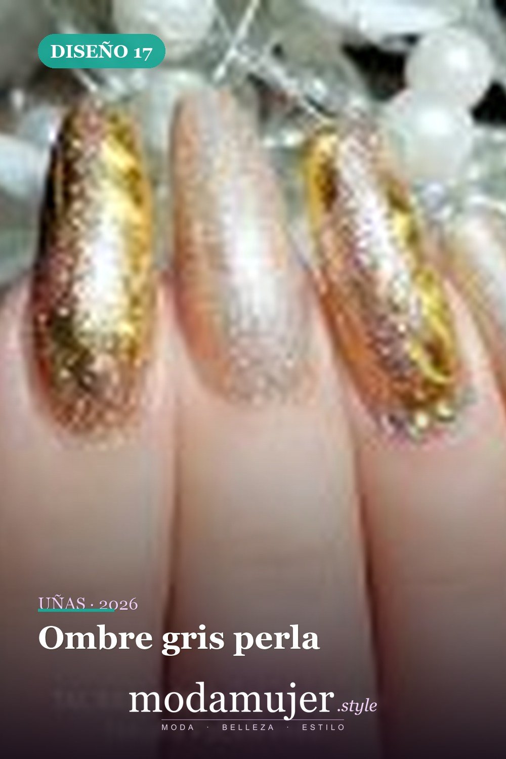 Ombre gris perla — 60 hermosos diseños de uñas ombre que te encantarán