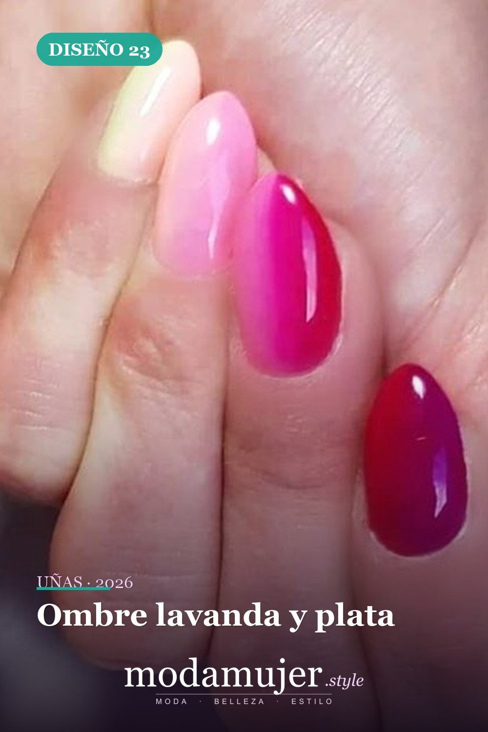Ombre lavanda y plata — 60 hermosos diseños de uñas ombre que te encantarán