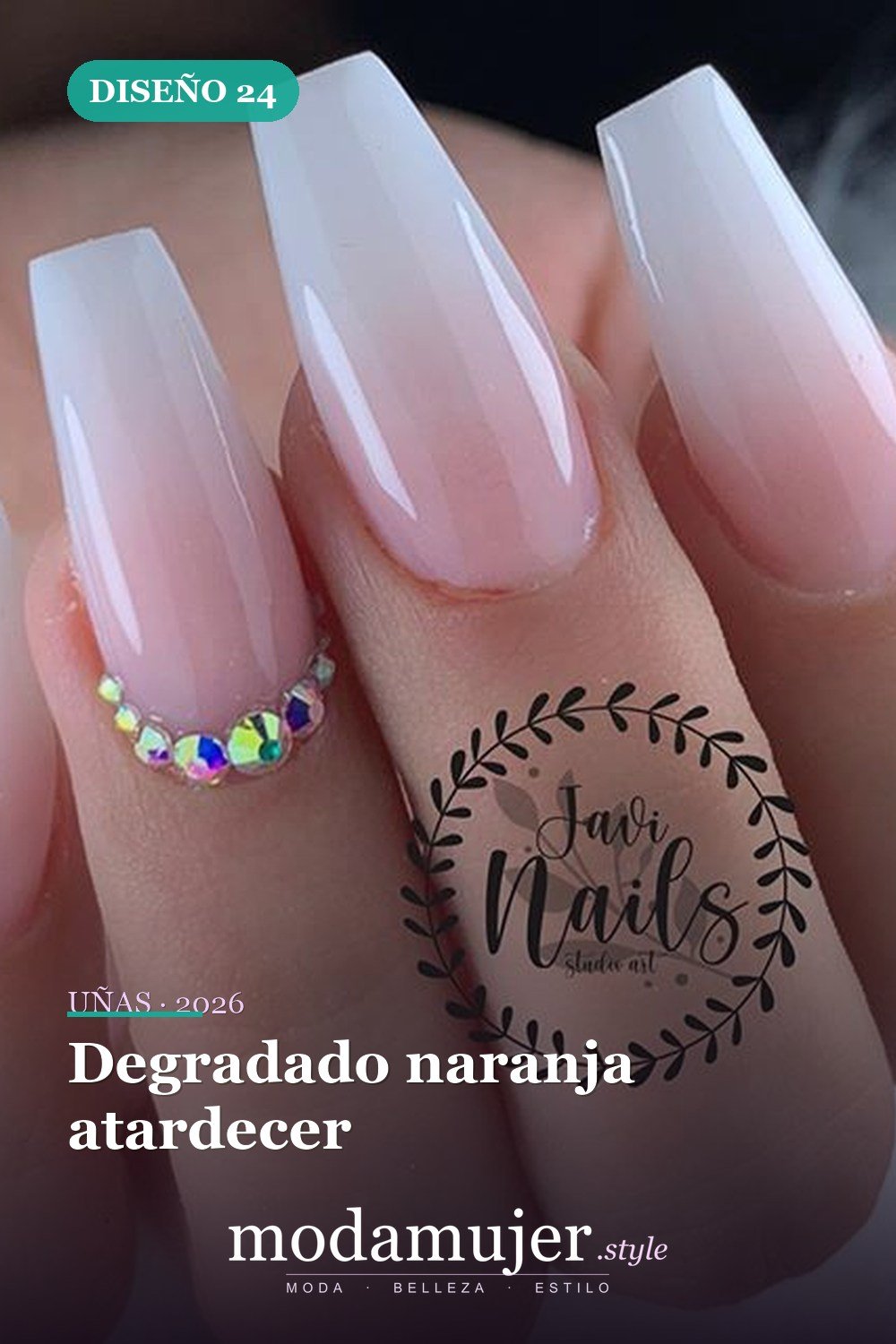 Degradado naranja atardecer — 60 hermosos diseños de uñas ombre que te encantarán