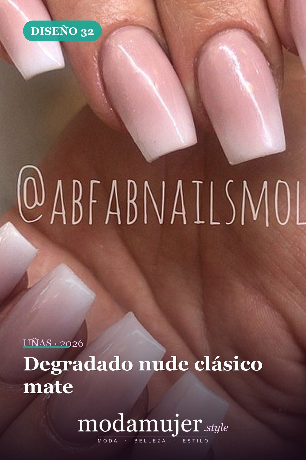 Degradado nude clásico mate — 60 hermosos diseños de uñas ombre que te encantarán