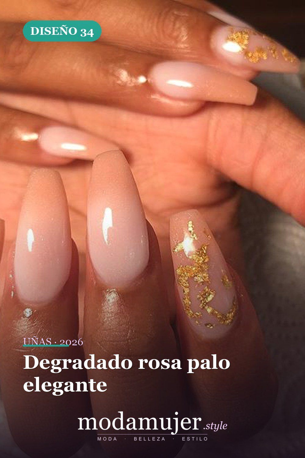 Degradado rosa palo elegante — 60 hermosos diseños de uñas ombre que te encantarán