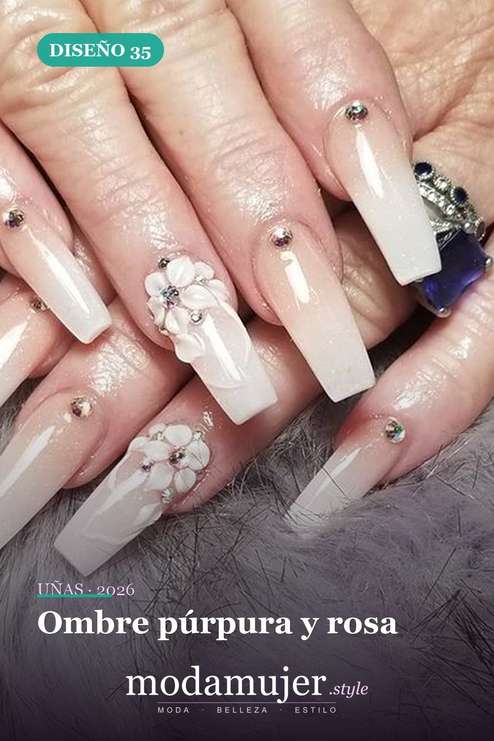 Ombre púrpura y rosa — 60 hermosos diseños de uñas ombre que te encantarán