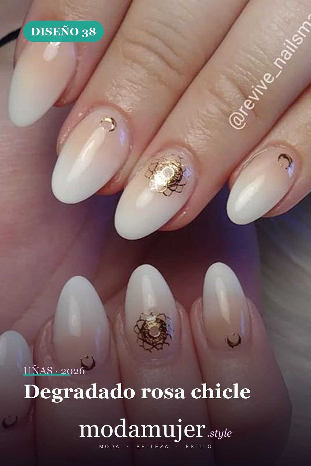 Degradado rosa chicle — 60 hermosos diseños de uñas ombre que te encantarán