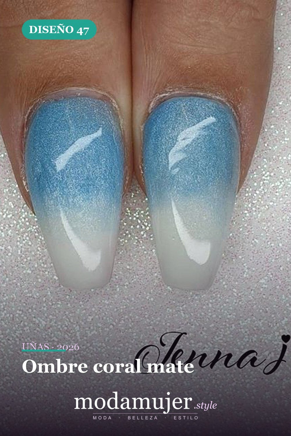 Ombre coral mate — 60 hermosos diseños de uñas ombre que te encantarán
