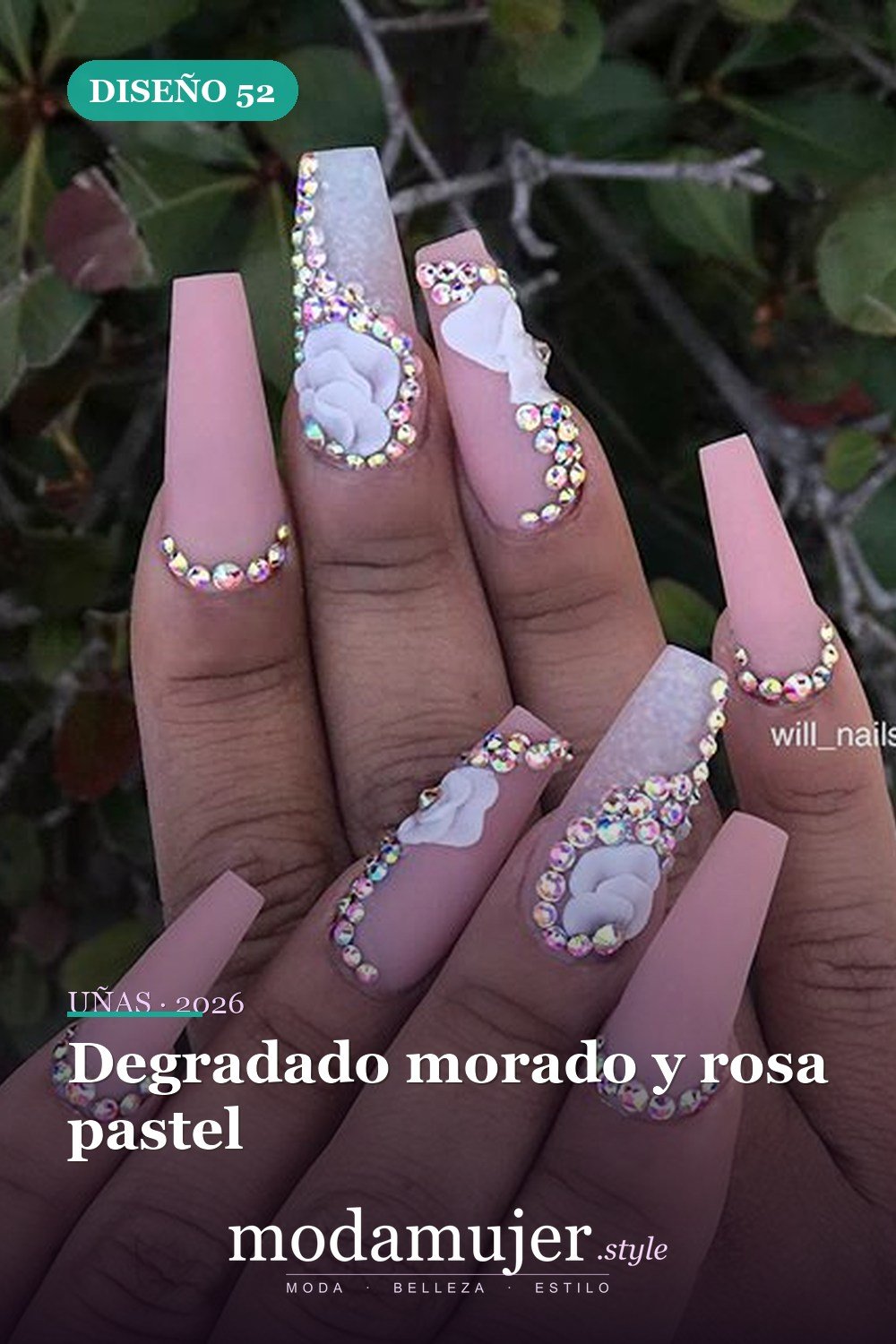 Degradado morado y rosa pastel — 60 hermosos diseños de uñas ombre que te encantarán
