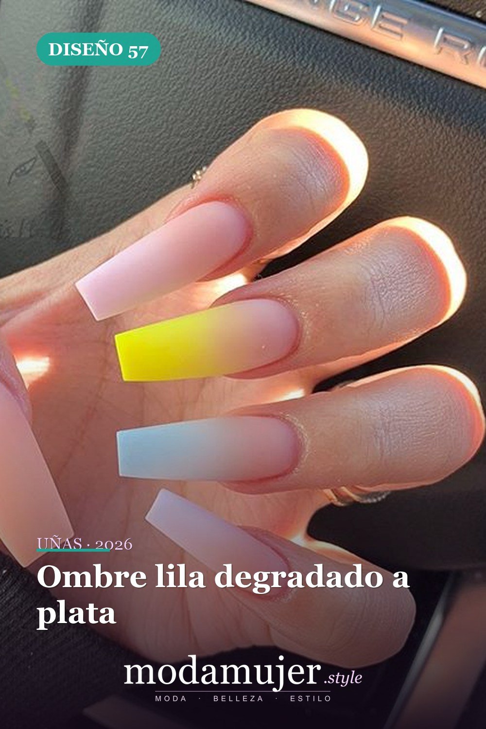 Ombre lila degradado a plata — 60 hermosos diseños de uñas ombre que te encantarán