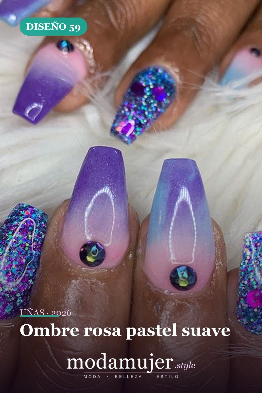 Ombre rosa pastel suave — 60 hermosos diseños de uñas ombre que te encantarán