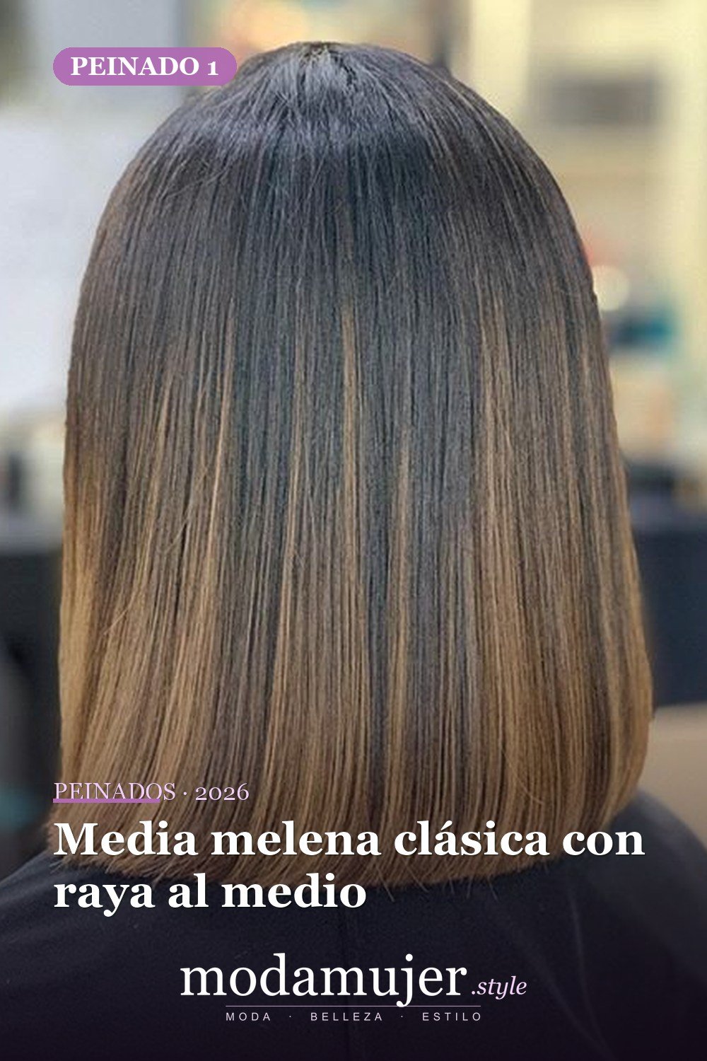 Media melena clásica con raya al medio — 60 increíbles peinados hasta el hombro para elegir