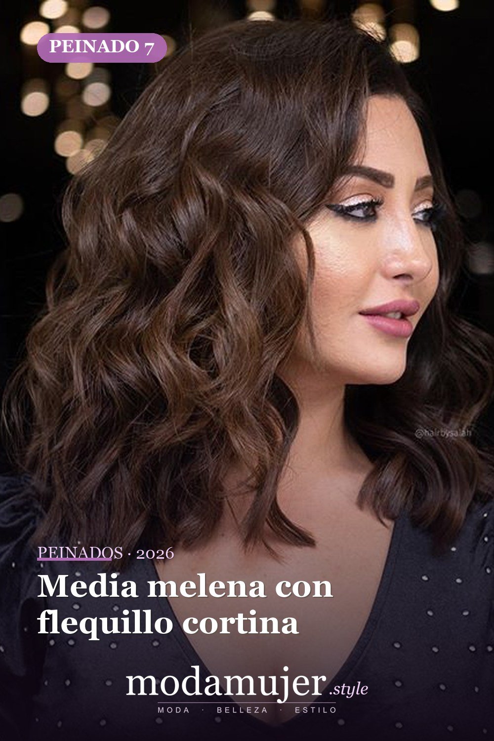 Media melena con flequillo cortina — 60 increíbles peinados hasta el hombro para elegir