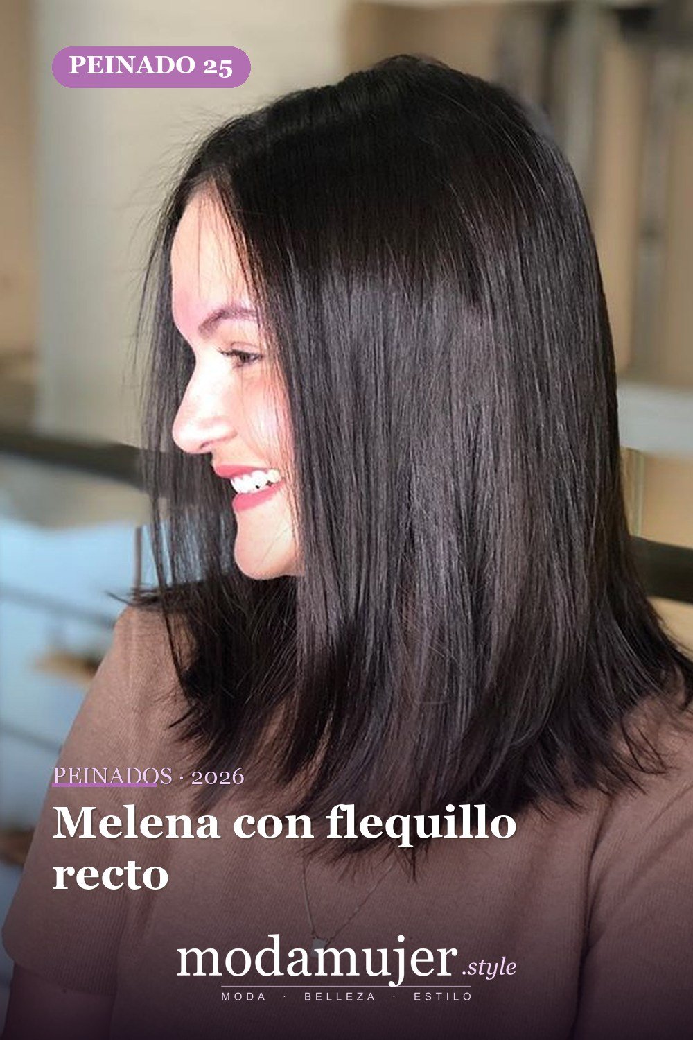 Melena con flequillo recto — 60 increíbles peinados hasta el hombro para elegir