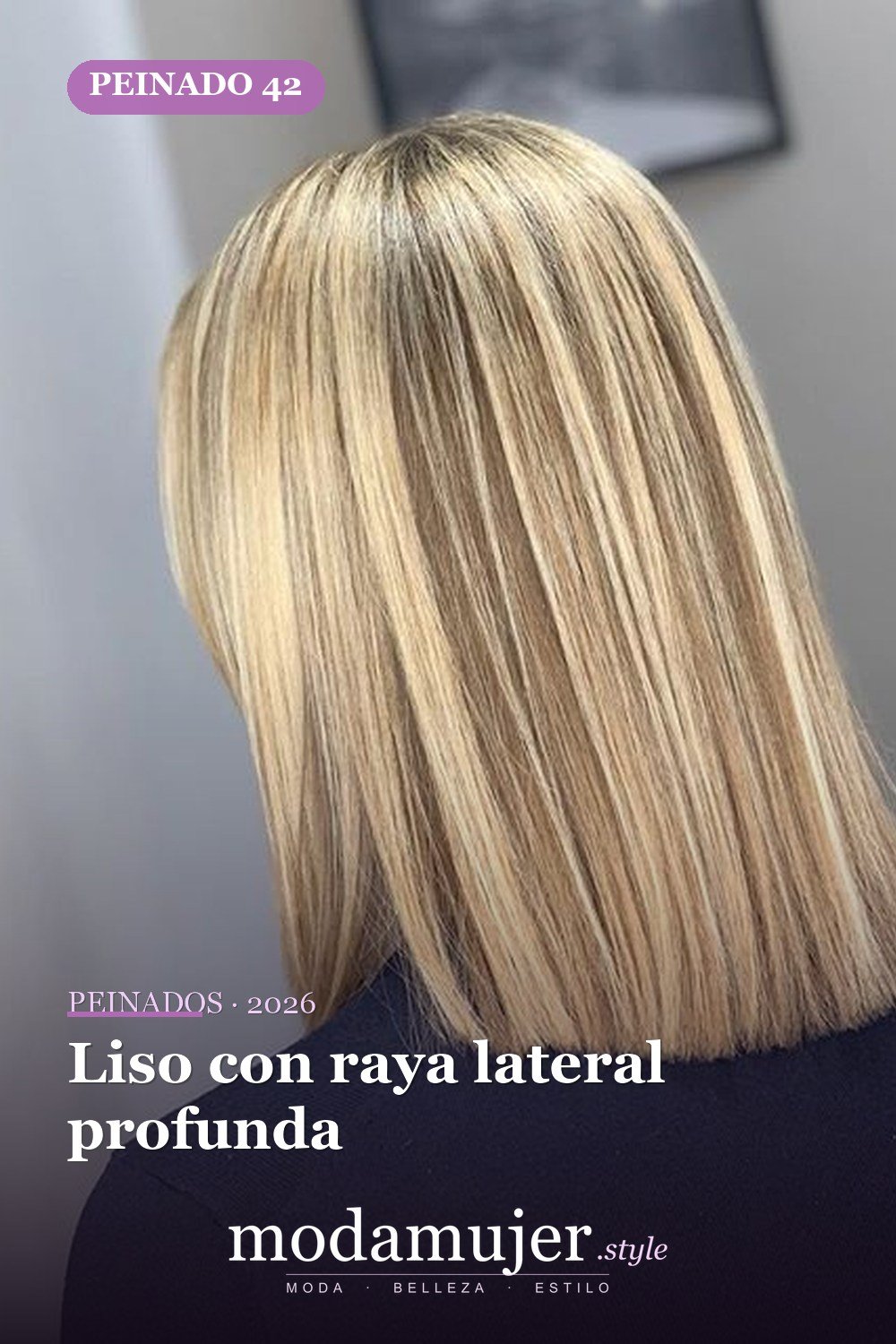 Liso con raya lateral profunda — 60 increíbles peinados hasta el hombro para elegir