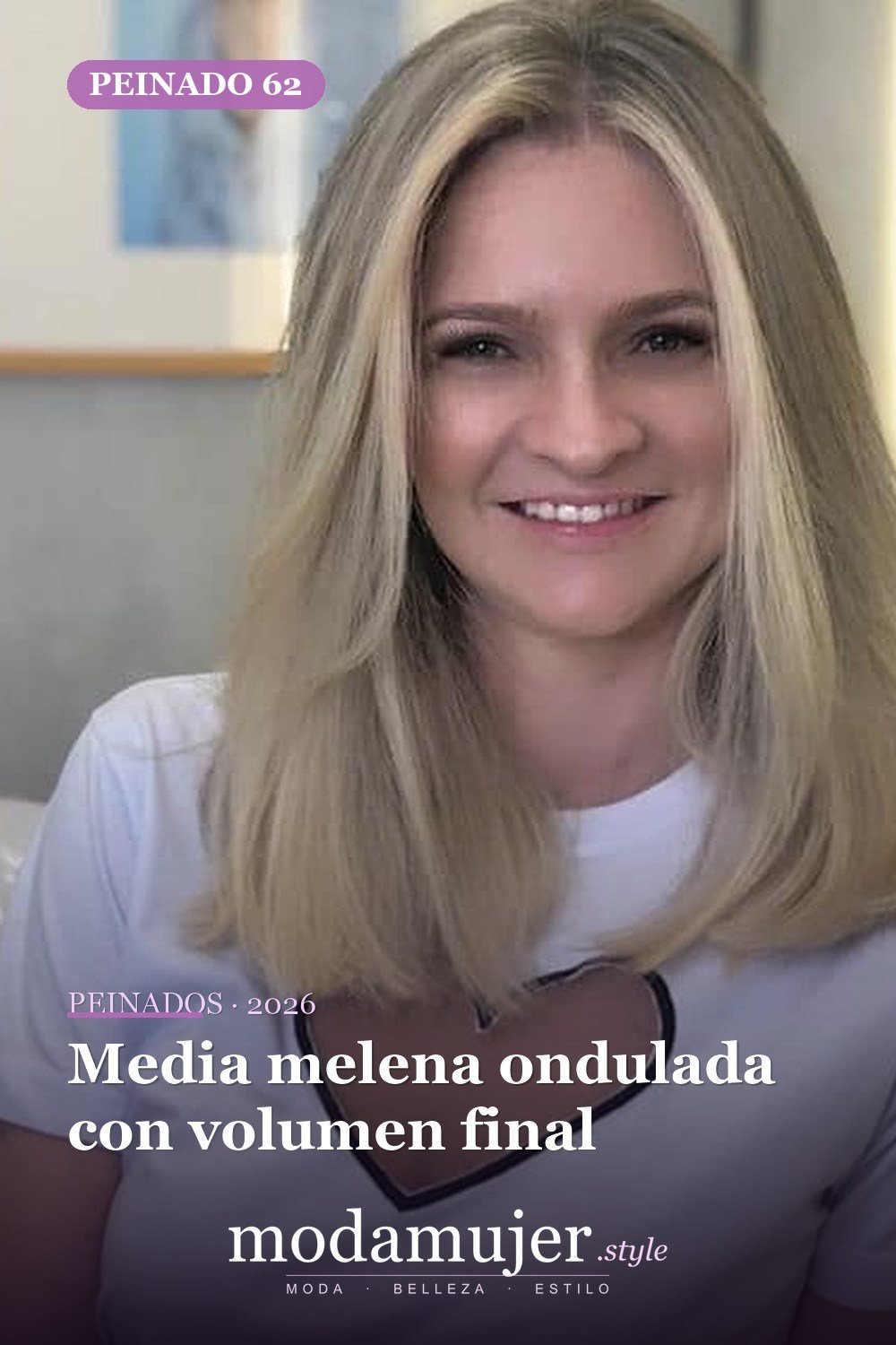Media melena ondulada con volumen final — 60 increíbles peinados hasta el hombro para elegir