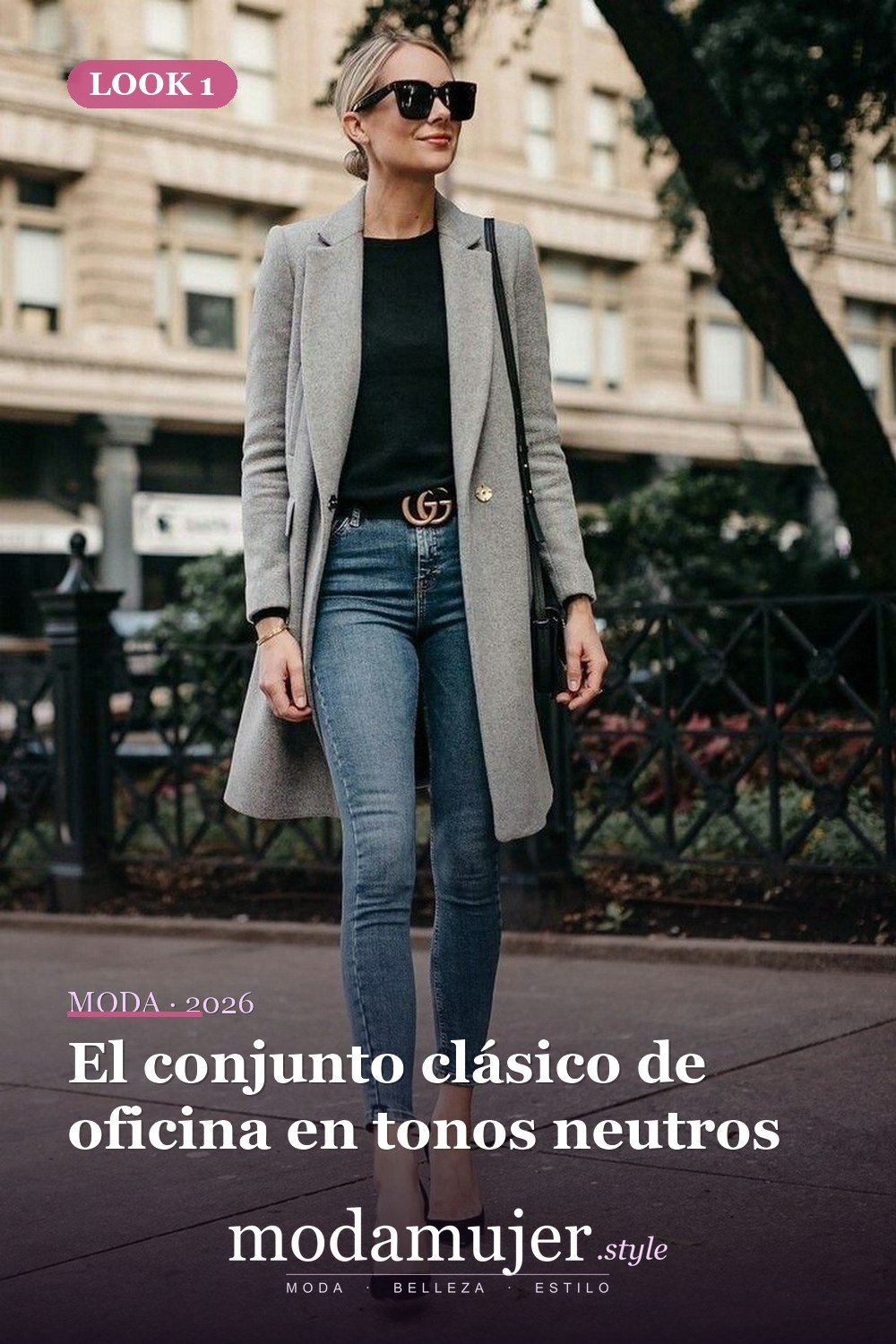 El conjunto clásico de oficina en tonos neutros — 60+ Las mejores ideas de trajes de invierno de trabajo que te hacen más genial
