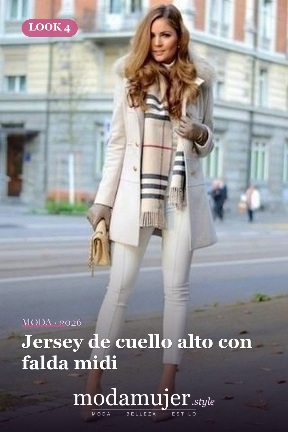 Jersey de cuello alto con falda midi — 60+ Las mejores ideas de trajes de invierno de trabajo que te hacen más genial