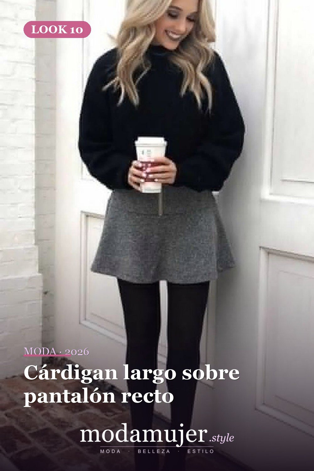 Cárdigan largo sobre pantalón recto — 60+ Las mejores ideas de trajes de invierno de trabajo que te hacen más genial