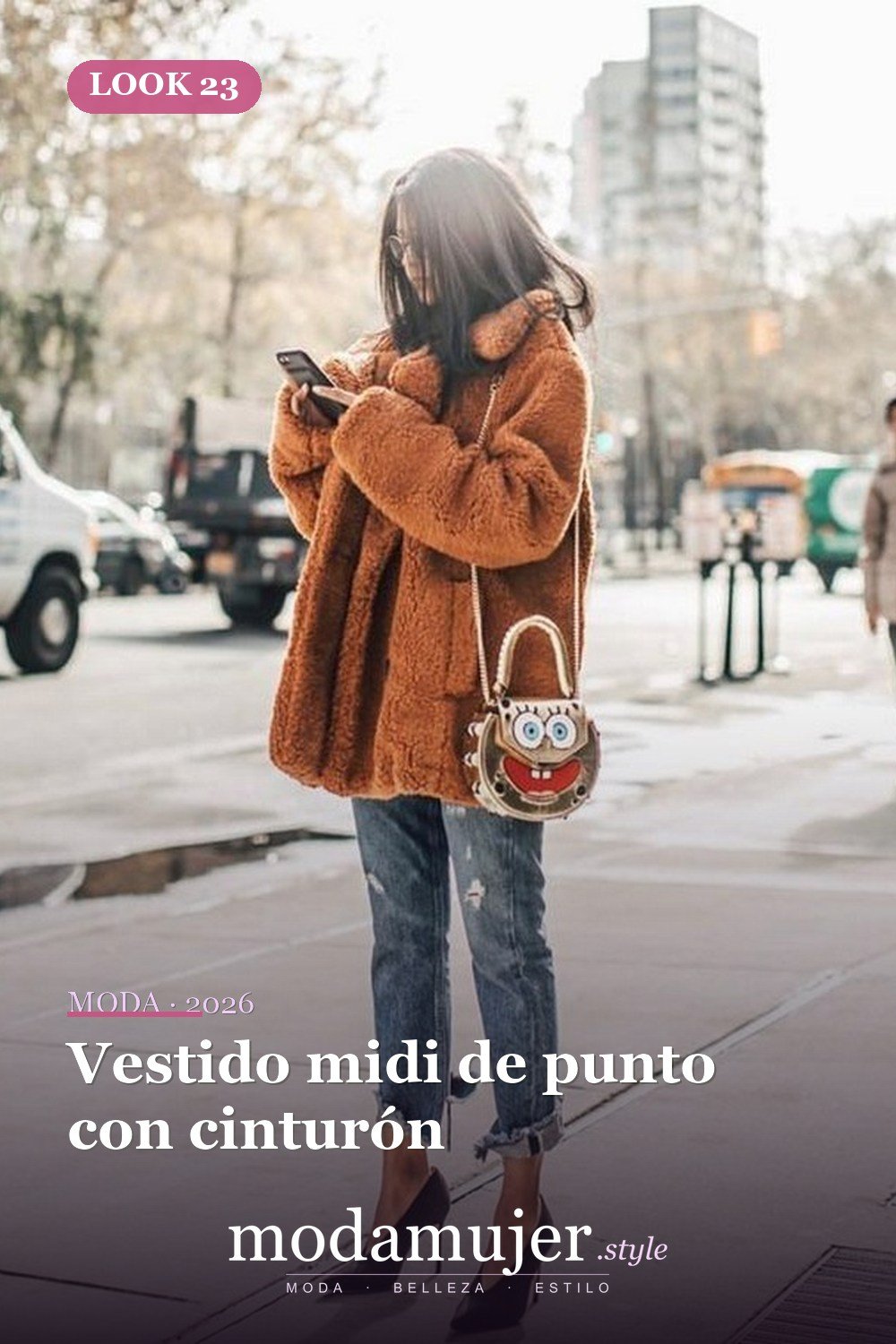 Vestido midi de punto con cinturón — 60+ Las mejores ideas de trajes de invierno de trabajo que te hacen más genial