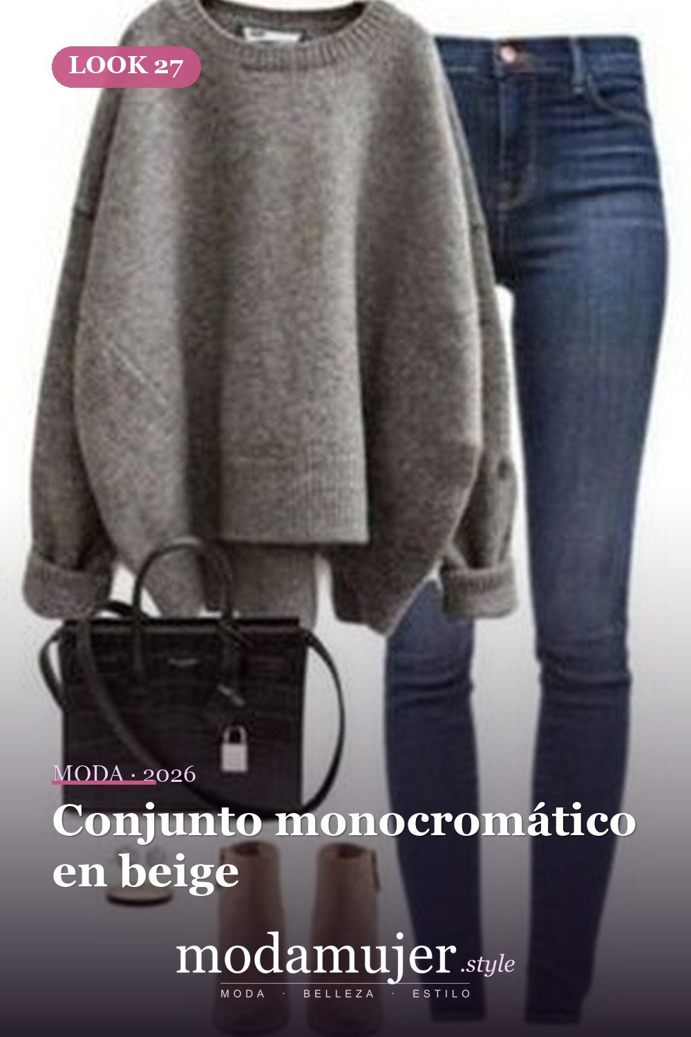 Conjunto monocromático en beige — 60+ Las mejores ideas de trajes de invierno de trabajo que te hacen más genial