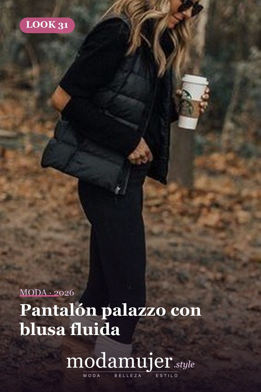 Pantalón palazzo con blusa fluida — 60+ Las mejores ideas de trajes de invierno de trabajo que te hacen más genial