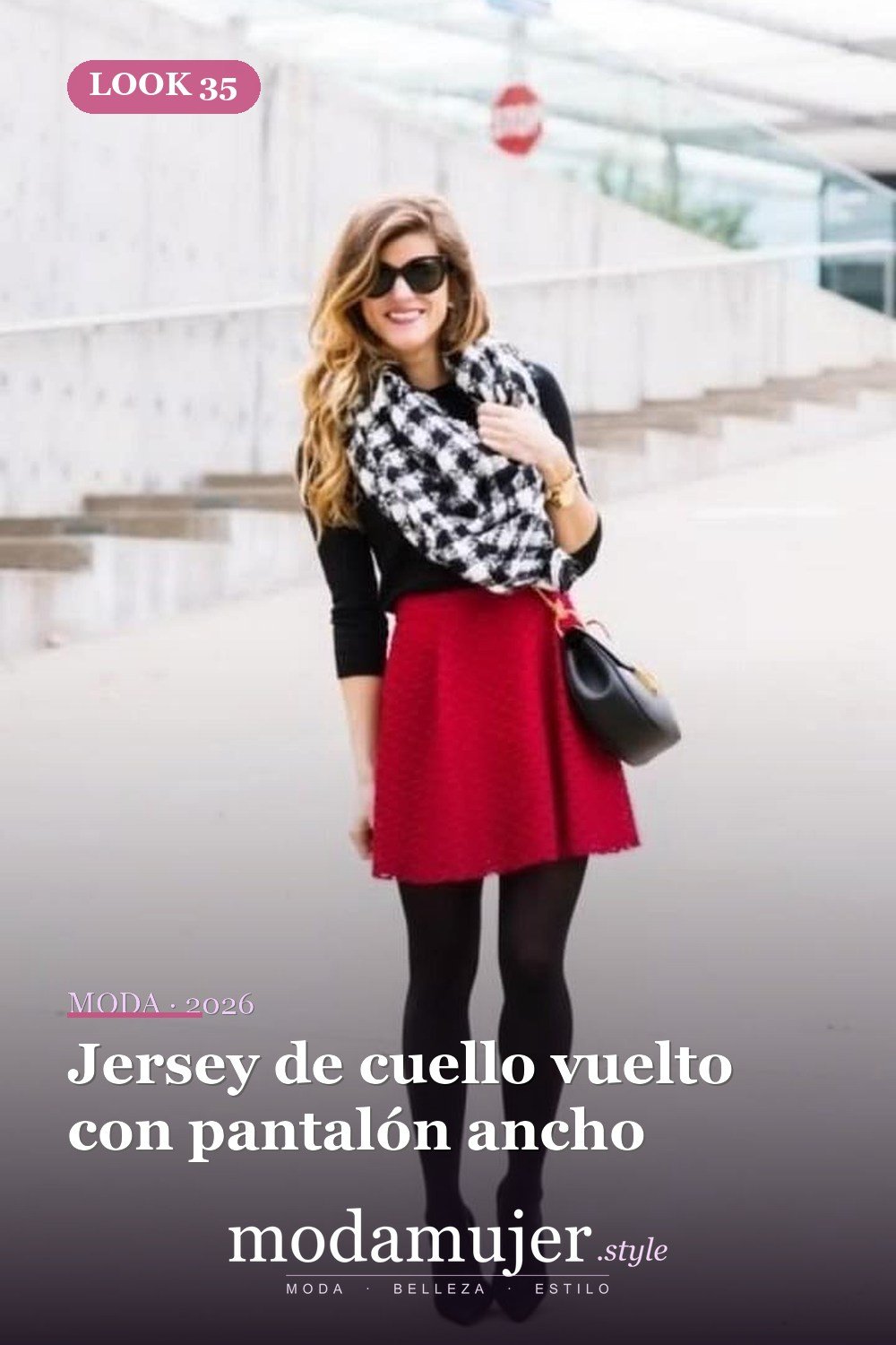 Jersey de cuello vuelto con pantalón ancho — 60+ Las mejores ideas de trajes de invierno de trabajo que te hacen más genial