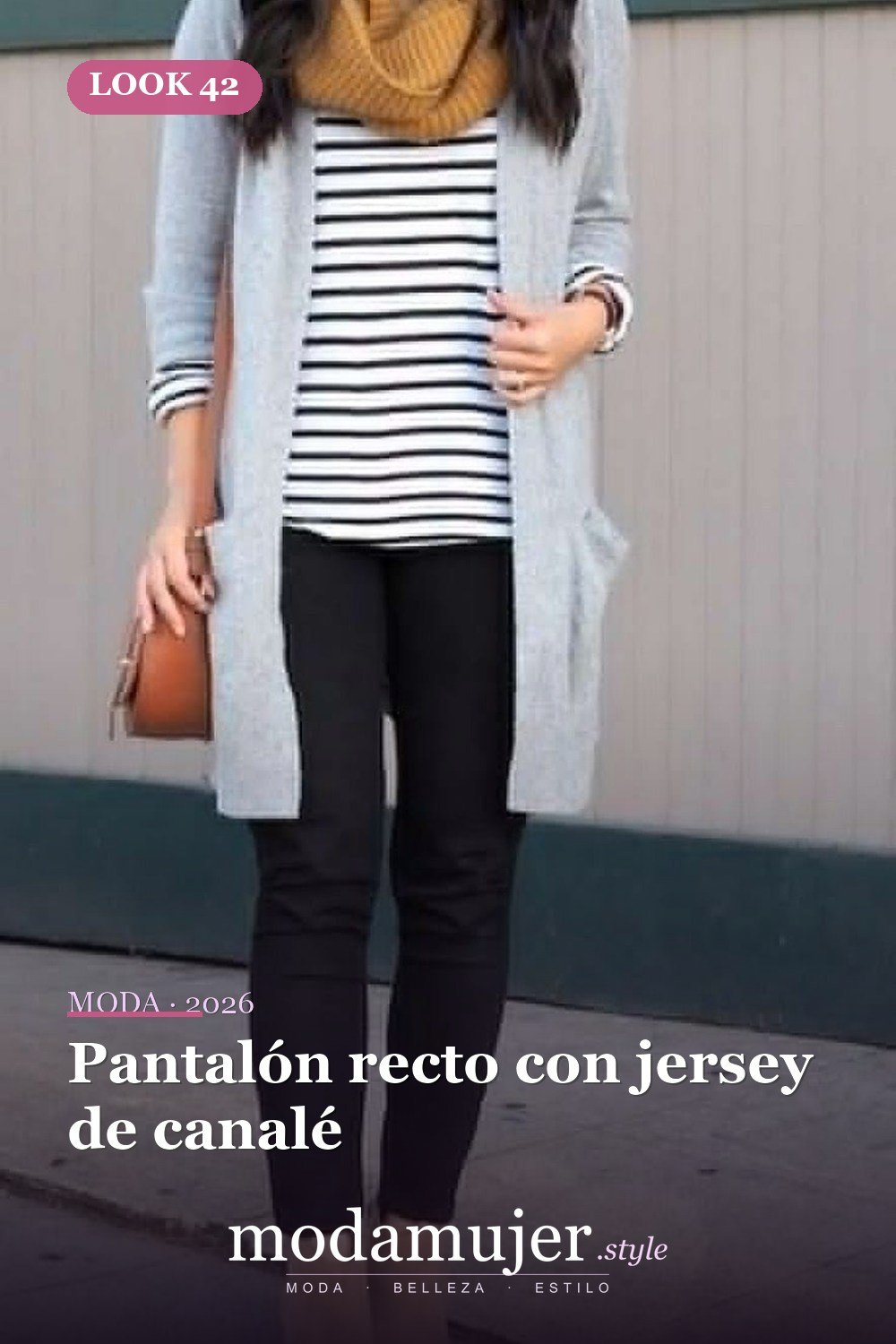 Pantalón recto con jersey de canalé — 60+ Las mejores ideas de trajes de invierno de trabajo que te hacen más genial