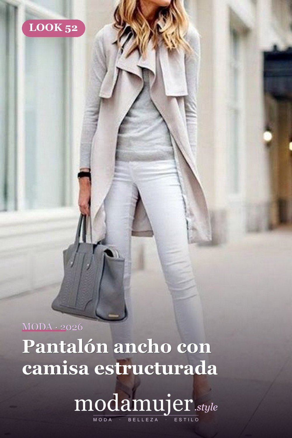 Pantalón ancho con camisa estructurada — 60+ Las mejores ideas de trajes de invierno de trabajo que te hacen más genial