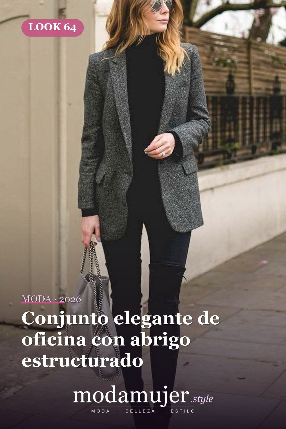 Conjunto elegante de oficina con abrigo estructurado — 60+ Las mejores ideas de trajes de invierno de trabajo que te hacen más genial