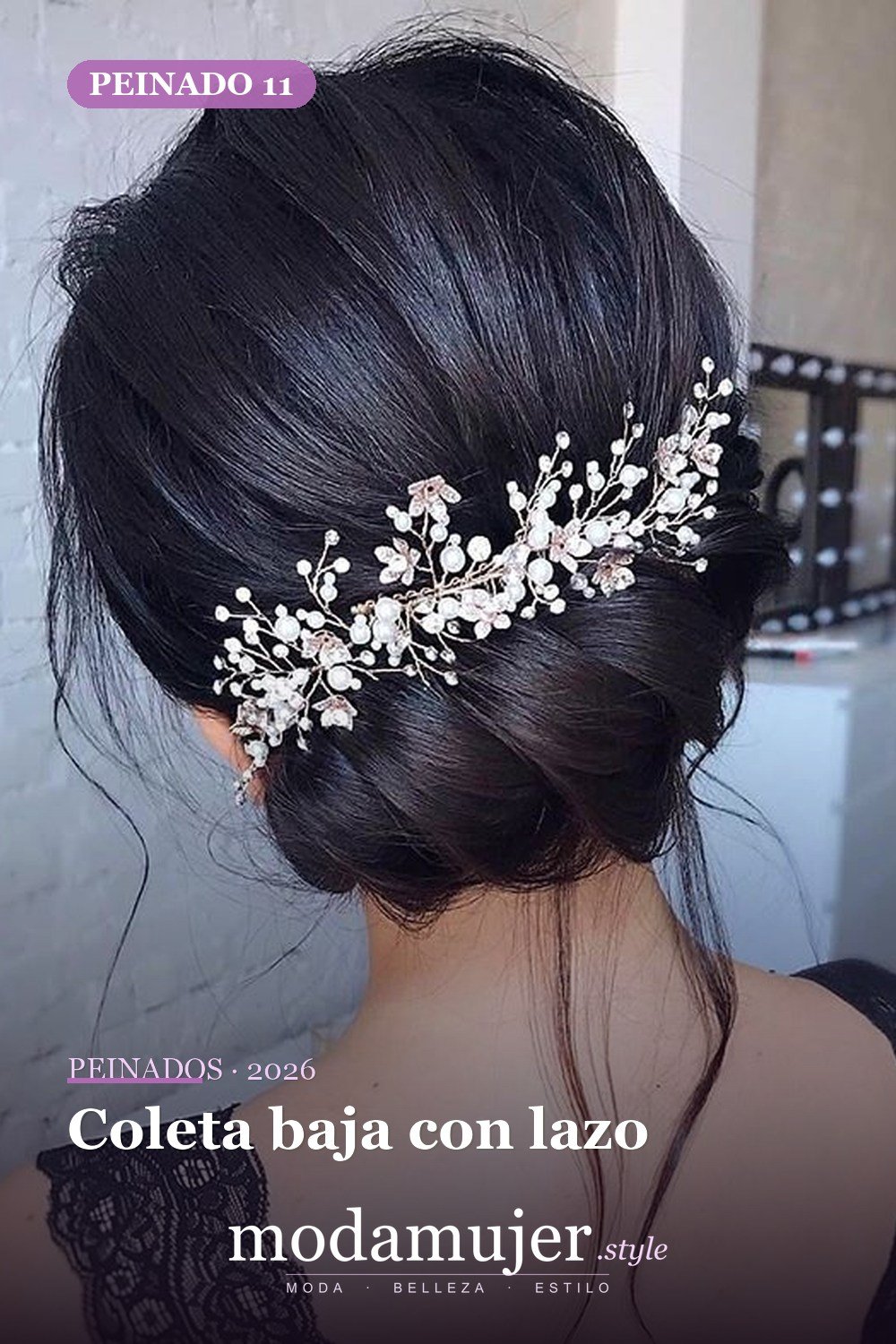 Coleta baja con lazo — 62 ideas de peinados románticos para bodas y ocasiones especiales