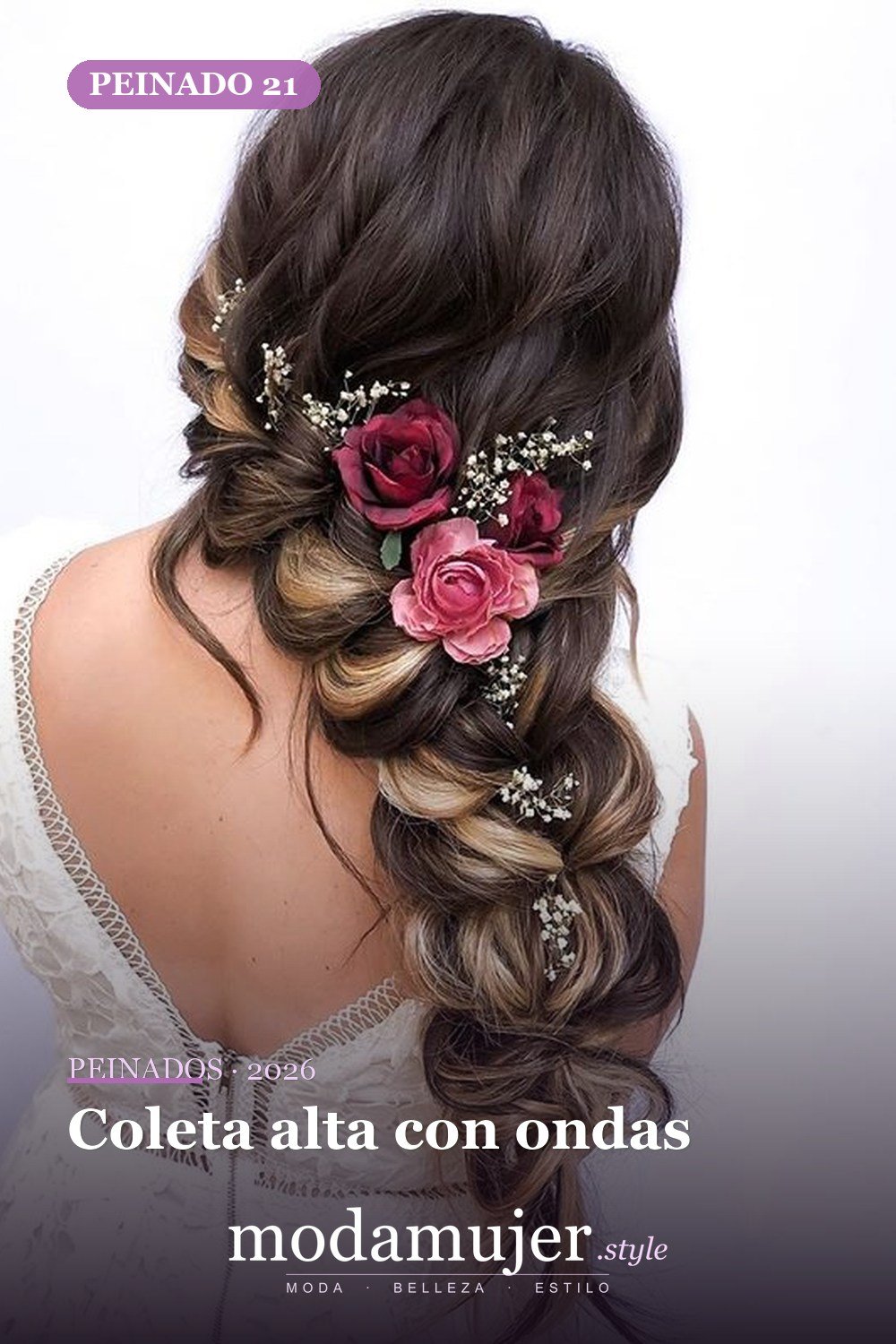 Coleta alta con ondas — 62 ideas de peinados románticos para bodas y ocasiones especiales