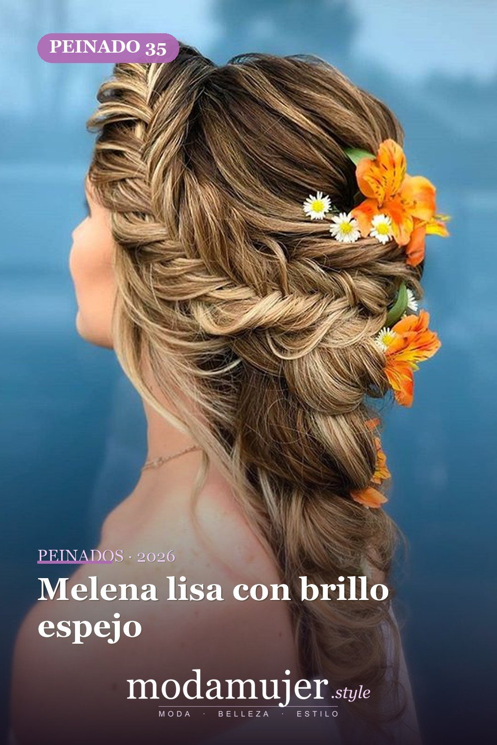 Melena lisa con brillo espejo — 62 ideas de peinados románticos para bodas y ocasiones especiales