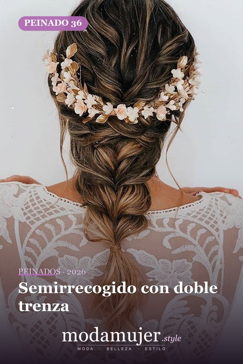 Semirrecogido con doble trenza — 62 ideas de peinados románticos para bodas y ocasiones especiales