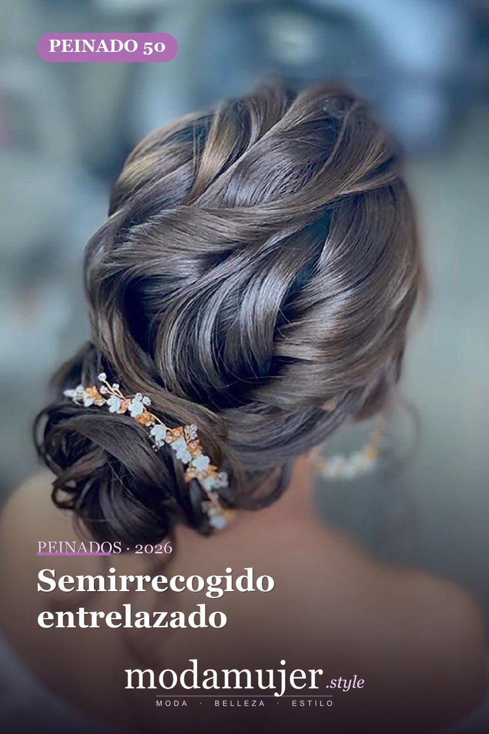 Semirrecogido entrelazado — 62 ideas de peinados románticos para bodas y ocasiones especiales