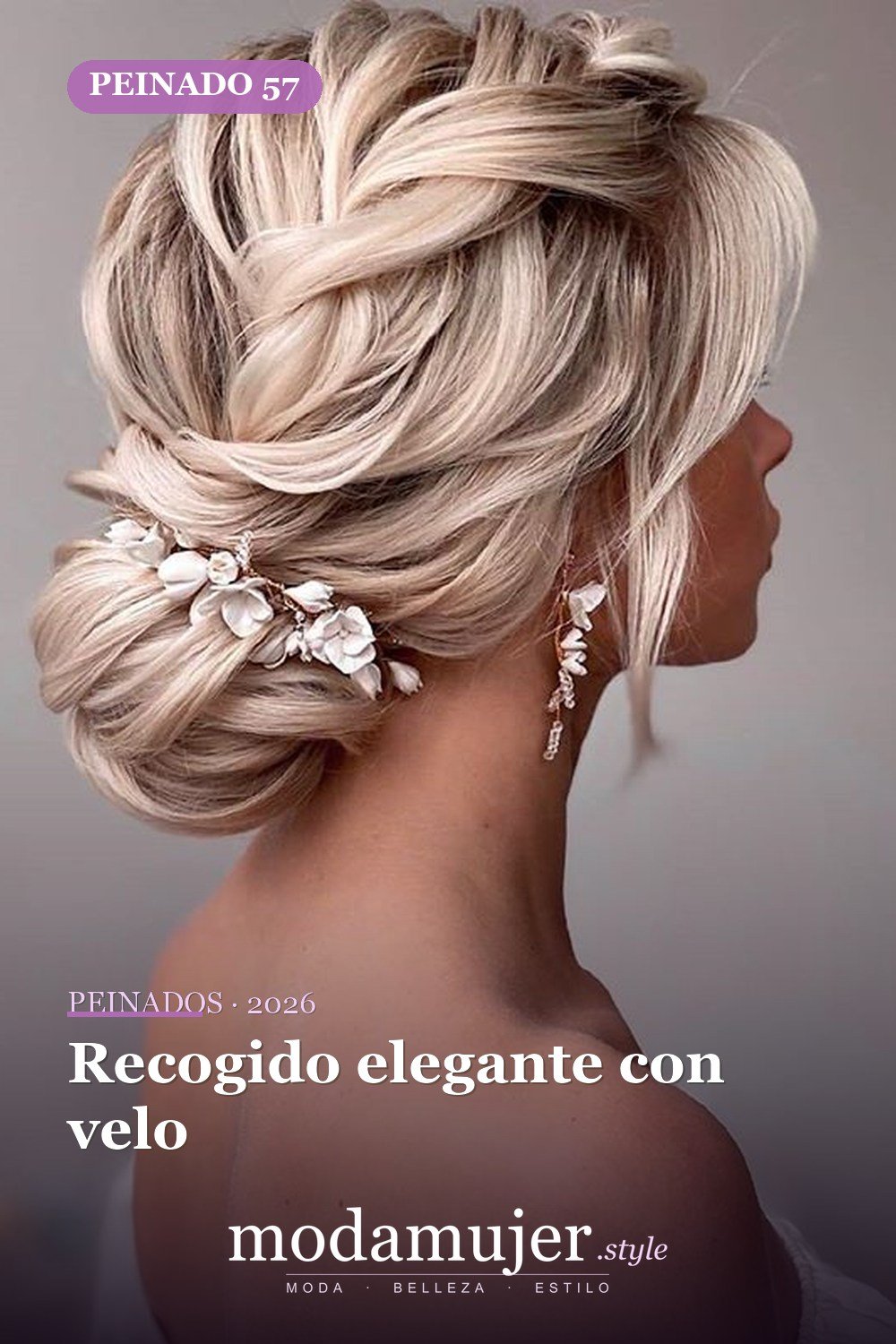 Recogido elegante con velo — 62 ideas de peinados románticos para bodas y ocasiones especiales