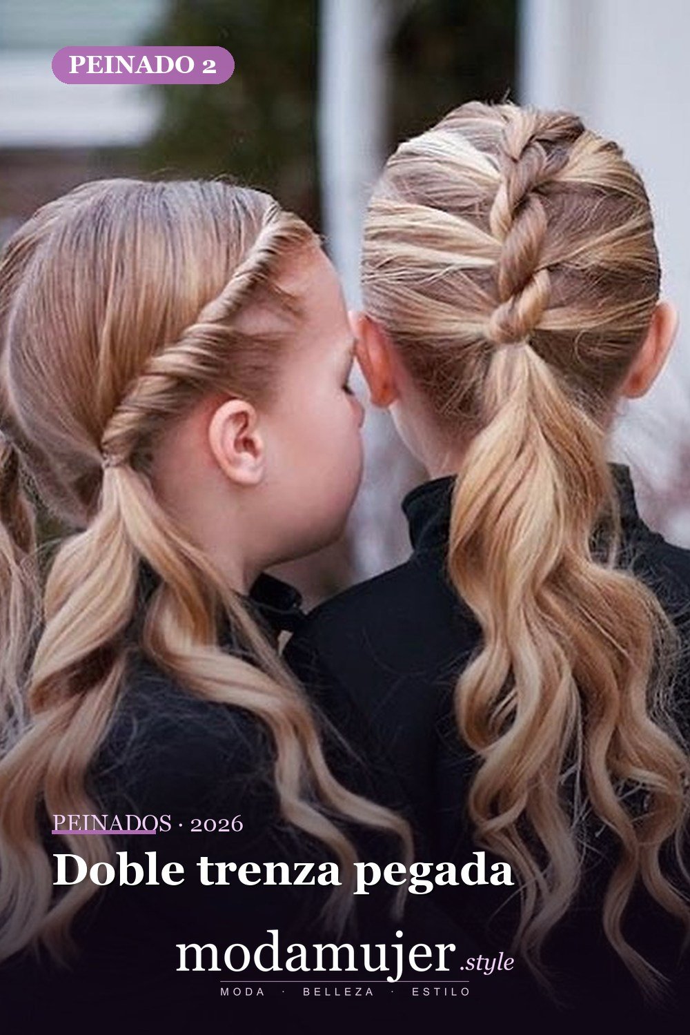 Doble trenza pegada — 64 hermosos peinados para chicas