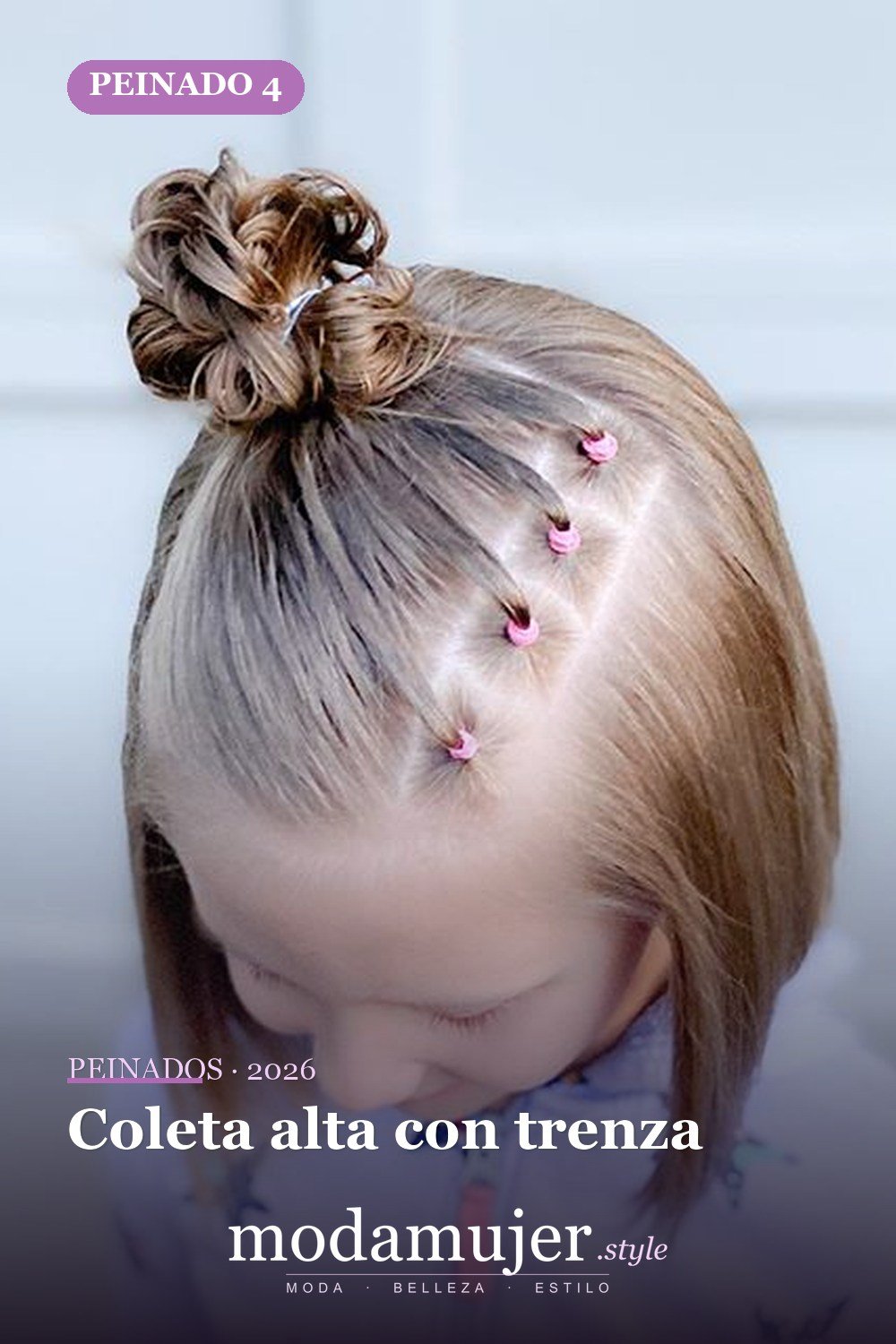 Coleta alta con trenza — 64 hermosos peinados para chicas