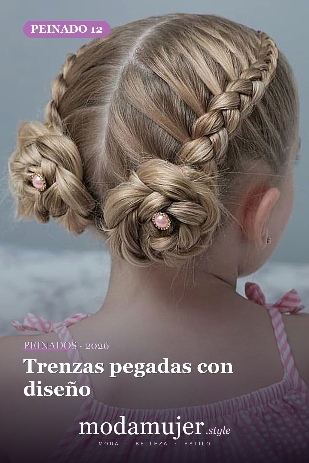 Trenzas pegadas con diseño — 64 hermosos peinados para chicas