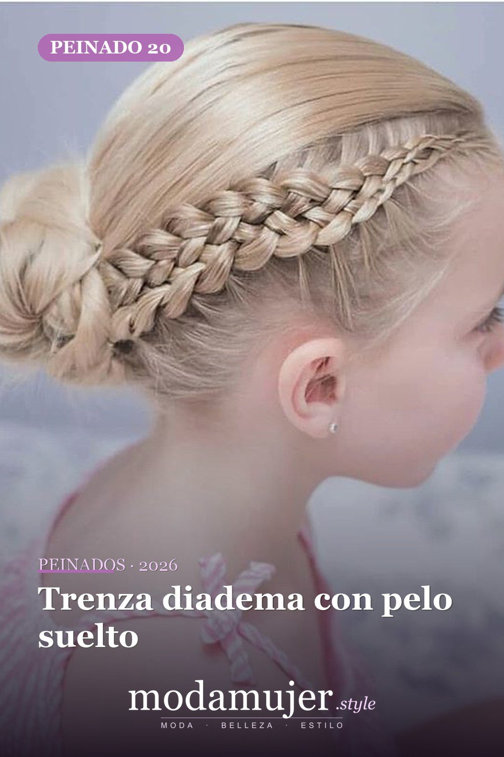 Trenza diadema con pelo suelto — 64 hermosos peinados para chicas
