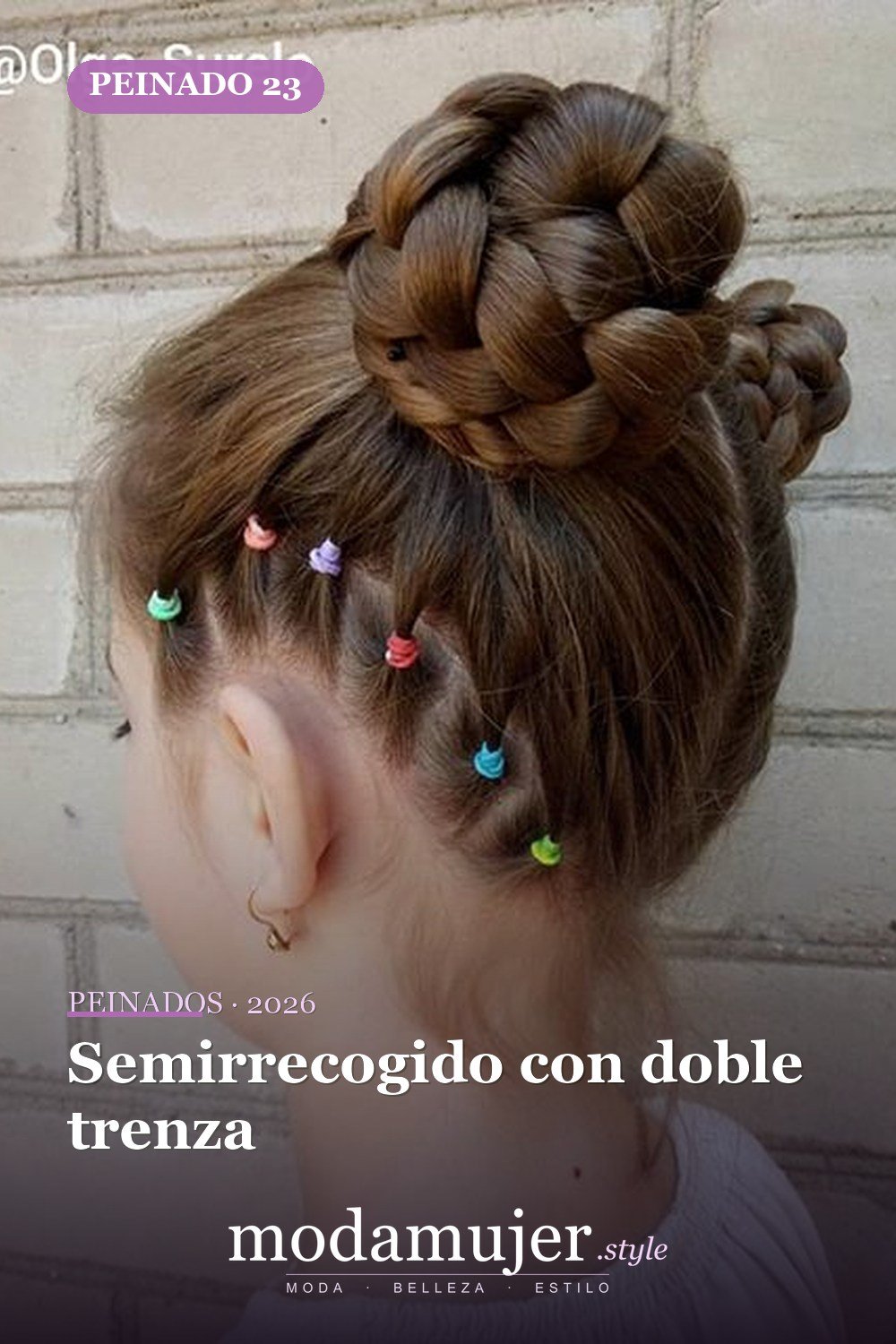 Semirrecogido con doble trenza — 64 hermosos peinados para chicas