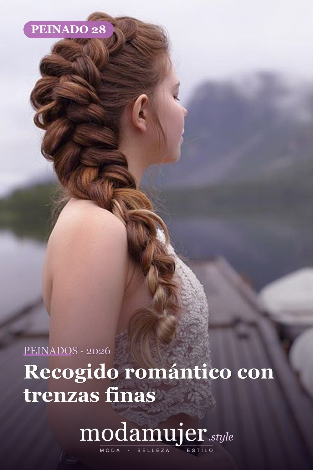 Recogido romántico con trenzas finas — 64 hermosos peinados para chicas
