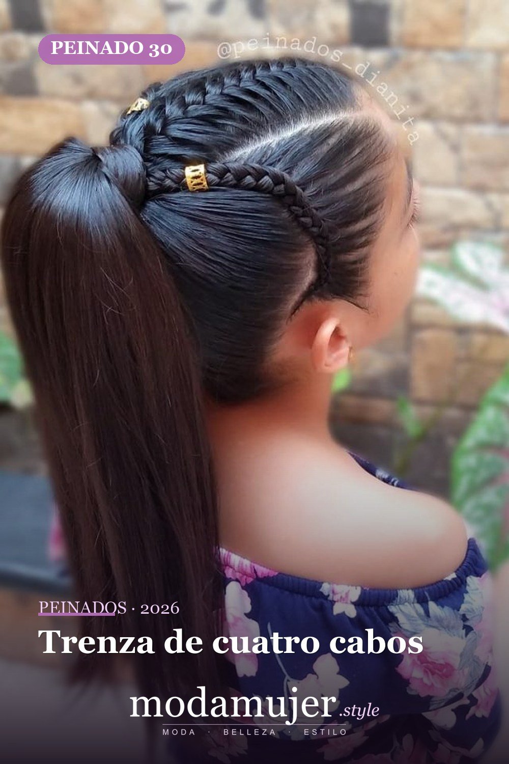 Trenza de cuatro cabos — 64 hermosos peinados para chicas