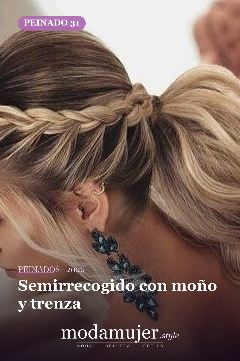 Semirrecogido con moño y trenza — 64 hermosos peinados para chicas