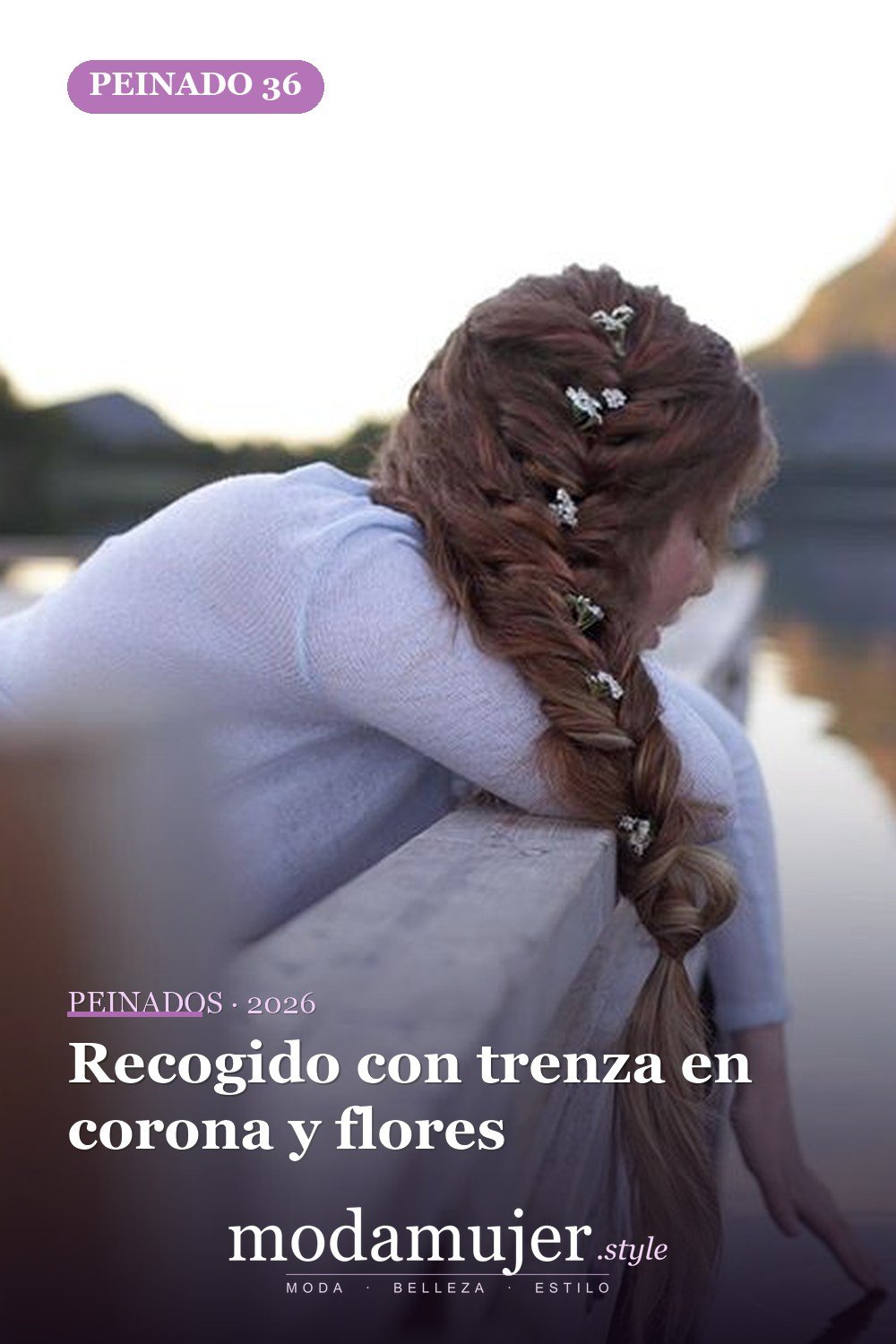 Recogido con trenza en corona y flores — 64 hermosos peinados para chicas