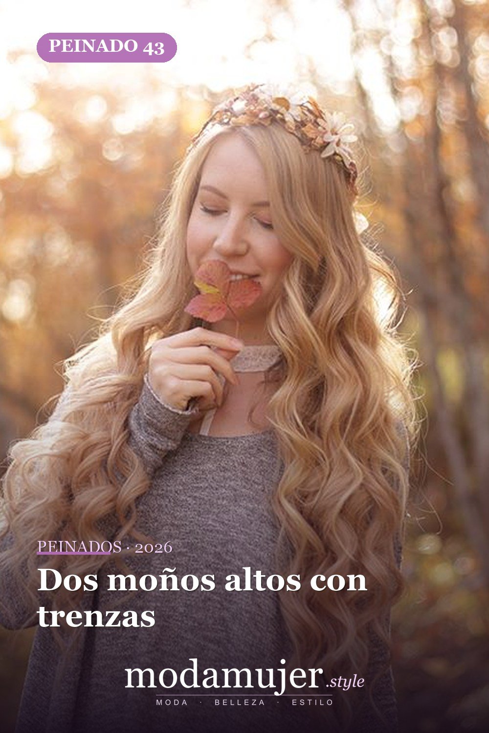 Dos moños altos con trenzas — 64 hermosos peinados para chicas