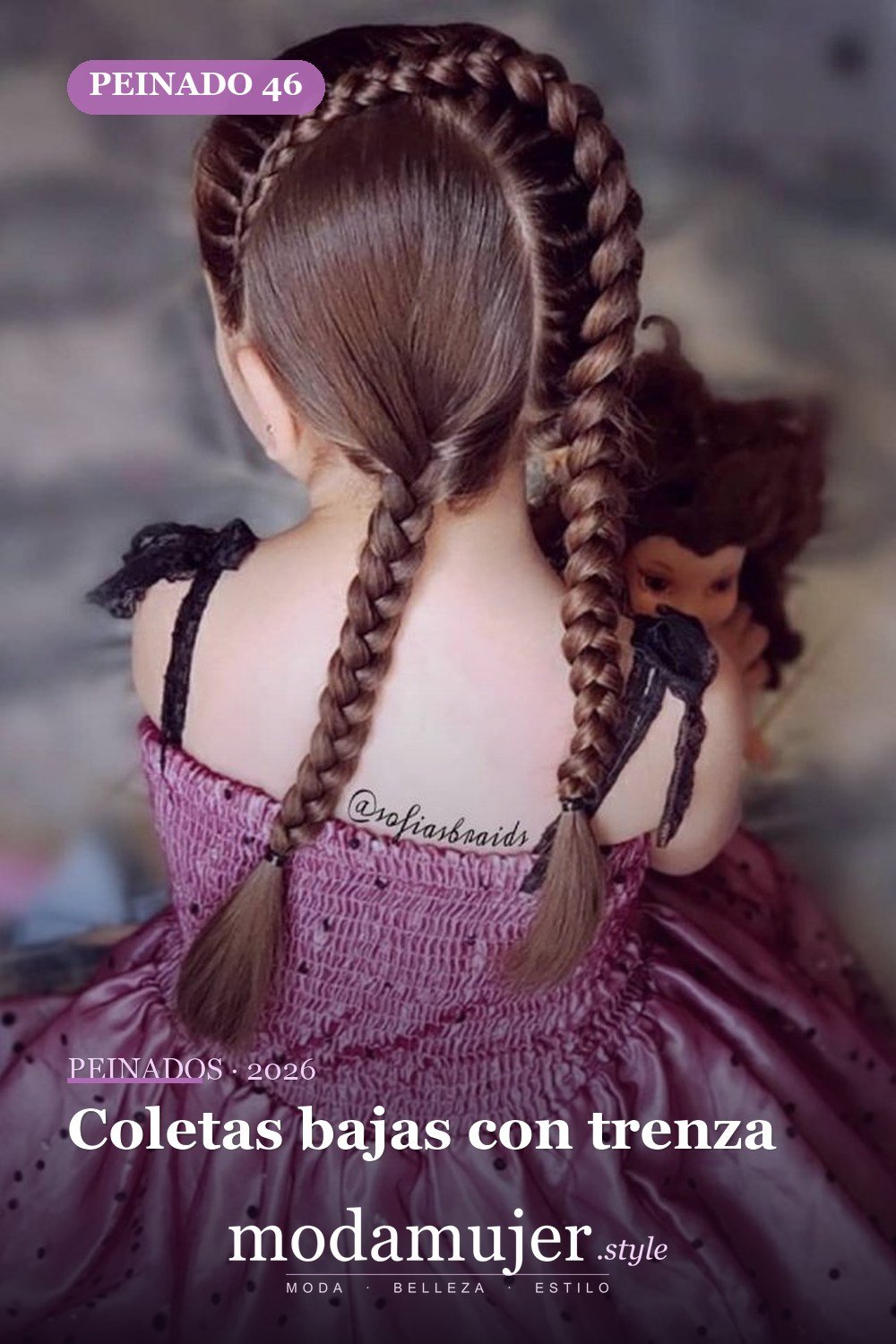 Coletas bajas con trenza — 64 hermosos peinados para chicas