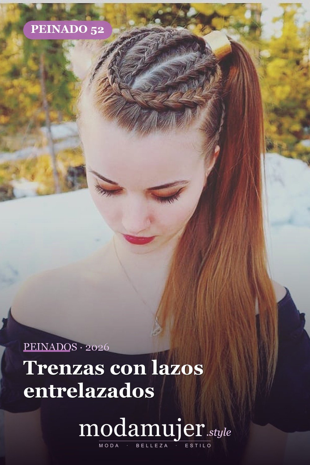 Trenzas con lazos entrelazados — 64 hermosos peinados para chicas