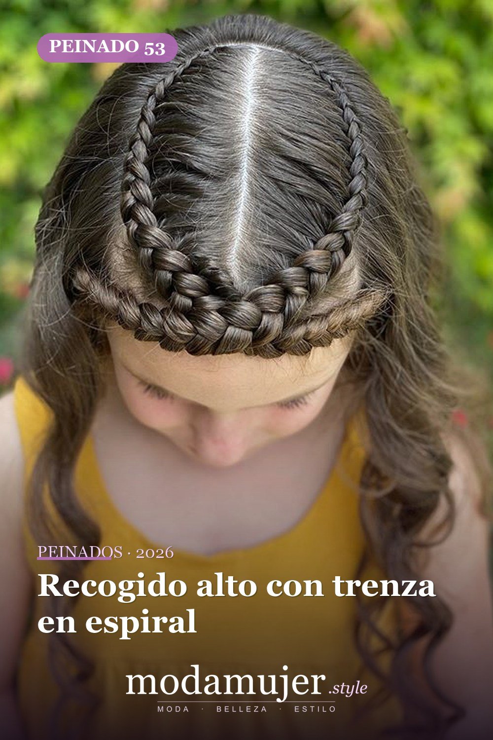 Recogido alto con trenza en espiral — 64 hermosos peinados para chicas