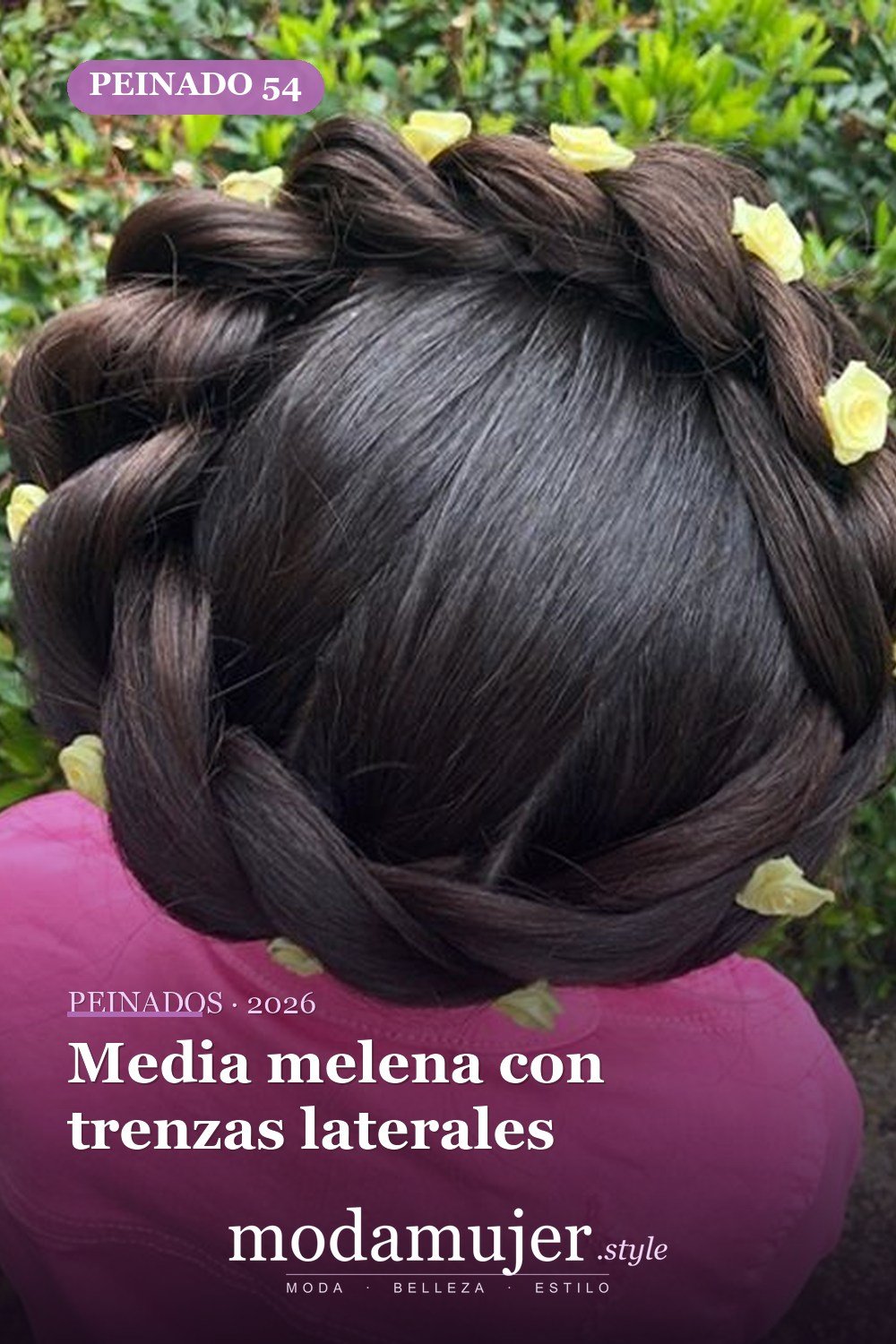 Media melena con trenzas laterales — 64 hermosos peinados para chicas